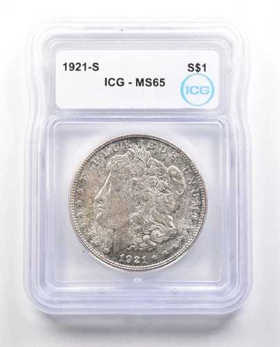 1921-S モーガン銀貨 MS65 ICG *4397