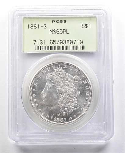 1881-S モルガン銀貨 MS65 PL PCGS OGH *4681