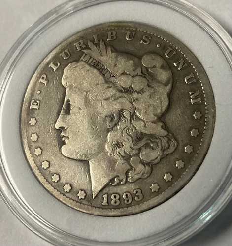 (D) 1893年CC希少日付&ミントマーク付きモルガンシルバードル本物