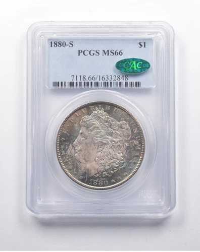 MS66 1880-S モルガン銀貨 CAC PCGS インセインカラー *8134