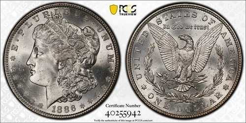 1886年 モルガン銀貨 MS66+ PCGS
