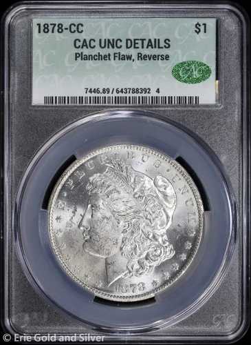 1878-CC モルガン銀貨 CAC UNC 詳細 | プランシェット欠陥エラー 未流通