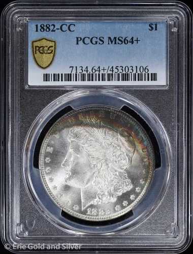 1882-CC 1ドル モルガン銀貨 PCGS MS 64+ | 未流通 UNC BU