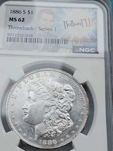 1886-S モルガン銀貨 NGC MS 62 認定 123,750円