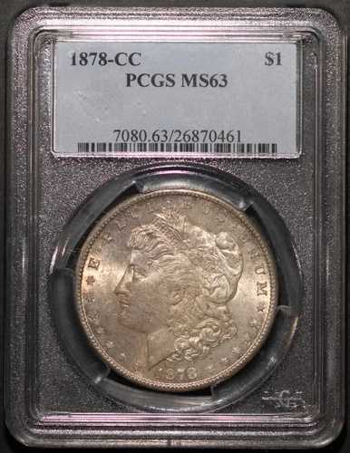 1878-CC 1ドル銀モルガンドル MS 63 PCGS # 26870461 + ボーナス