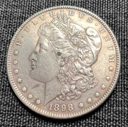 1898年 モルガン・ダラー 1ドル銀貨 ミントマークなし 素晴らしい状態