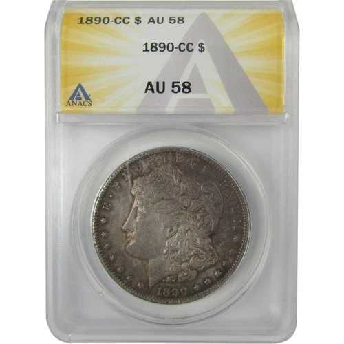 1890 CC モルガン ダラー AU 58 ANACS シルバー 1 ドルコイン SKU:I20820