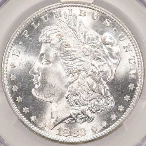 1882-S $1 モーガン CACG MS66 -- 派手な明るい白の光沢のある宝石 - 強い打撃