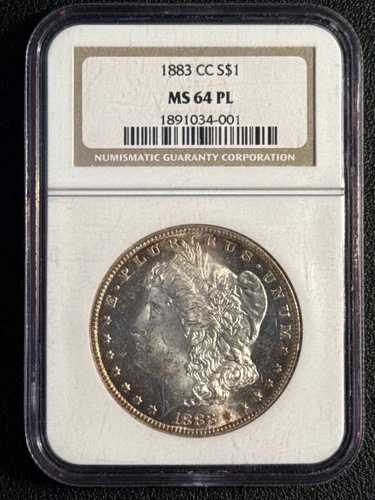 1883 CC モルガン銀貨 NGC MS-64 PL