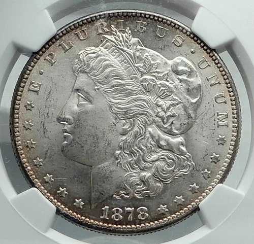 1878年 アメリカ合衆国 銀製 モルガン USドルコイン イーグル NGC MS i78872