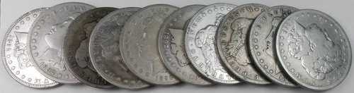 1892-S モルガン銀貨 1ドル硬貨 - 10枚入り