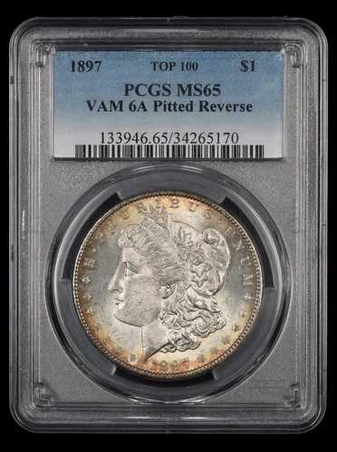 1897年 $1 VAM 6A ピットリバース PCGS MS65 トップ100