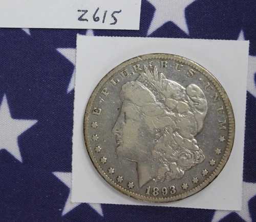 1893-CC モルガン銀貨 - 非常に良好な状態 (Z615)