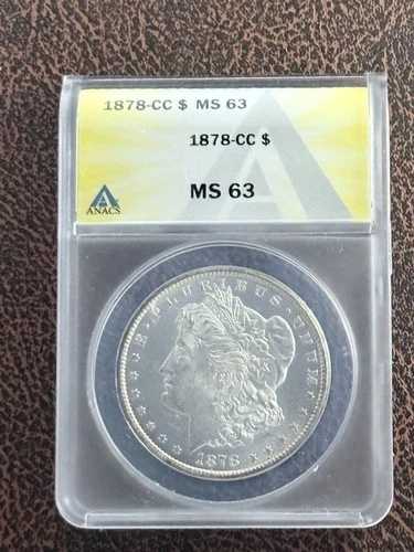 1878-CC モルガン銀貨、MS63、美しい輝き、送料無料