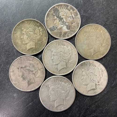 7 1922年 アメリカ合衆国 1ドル銀貨 正規ピース 90% 銀貨 ミックスミント ロット KM# 150
