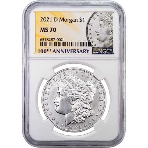 2021-D (MS70) モルガン銀貨 NGC - 希少 MS70 デンバー