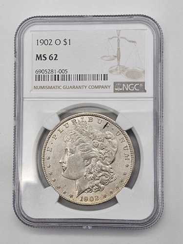 1902-O モルガン シルバー ドル NGC MS62 証明書番号 6905281-005