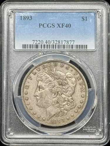 1893年 P モルガン銀貨 PCGS XF-40