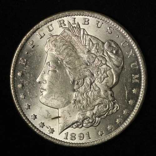 1891-CC-$1 モルガン銀貨 - 米国送料無料
