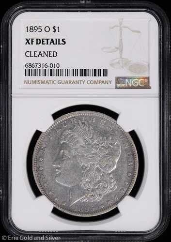 1895-O 1ドルモルガン銀貨 NGC XF 詳細