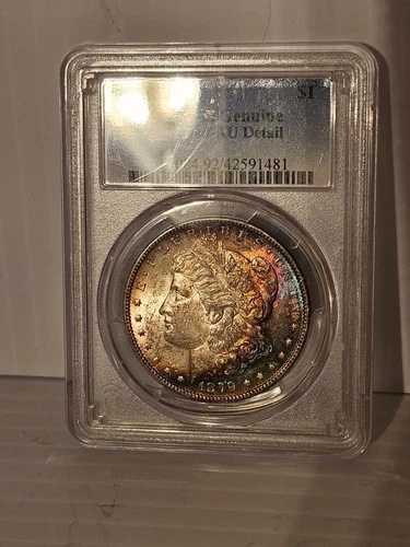 1879年 1ドル モルガン銀貨 美しいレインボークレセント調