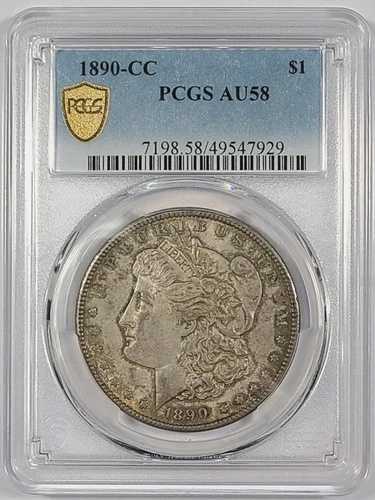 1890-CC モルガン銀貨 $1 PCGS AU58