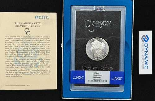1884-CC モルガン・ダラー GSA ホード ?NGC MS63 DMLP? 鑑定書と箱付き