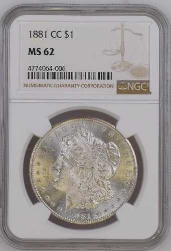 1881年CCモルガン銀貨NGC MS-62