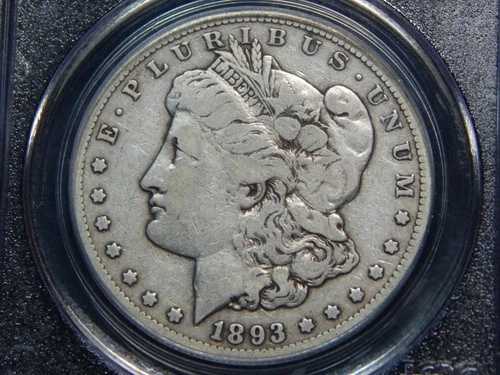 1893-CC 1ドル モルガン・ダラー F-12 PCGS、カーソンシティの年代がより良い！素晴らしいコインです！