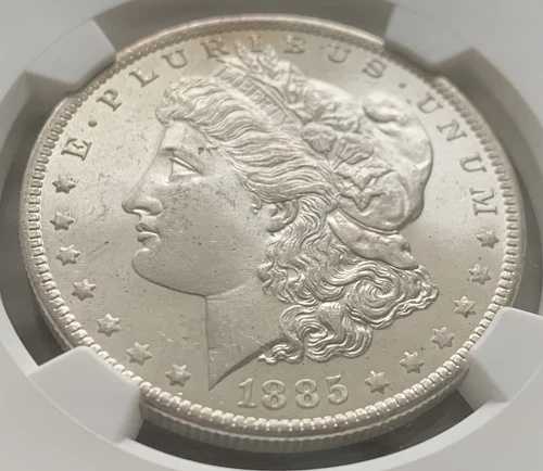 1885 O NGC/MS65 モルガン銀貨（ニューヨーク銀行蔵）