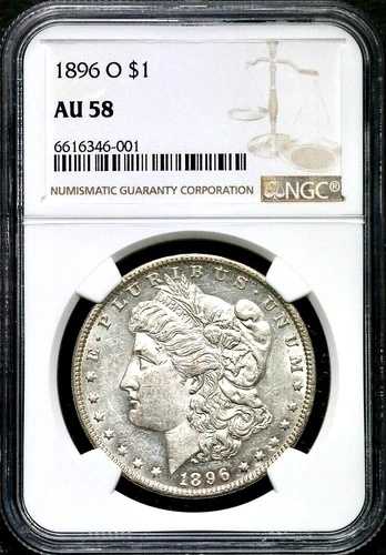 1896-O モルガン銀貨 1ドル硬貨 -NGC AU 58 - ニューオーリンズ CC598