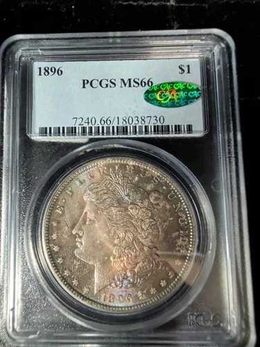 1896年 銀貨 モルガンドル 1ドル PCGS MS 66 CAC - 28038730 158,950円
