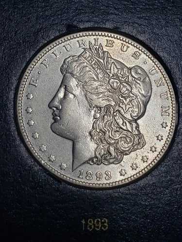 1893年 モルガン銀貨 EF 研磨済み 美しいオールドアルバムコイン