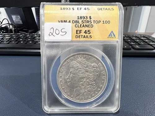 1893年 モーガン・ダラー VAM 4 ダブルスター トップ100 VAM ANACS EF45 詳細 (CBE)｜WORLD RESOURCE【QUEEN店】