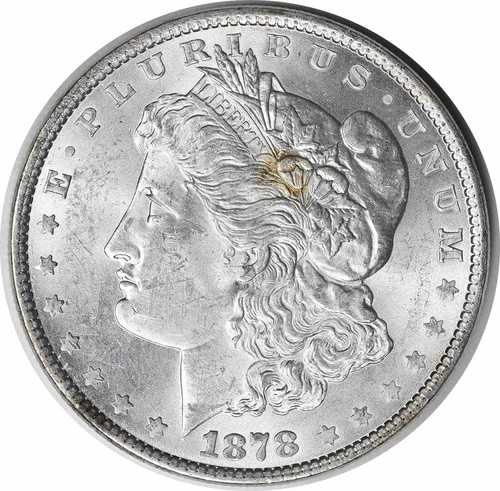 1878年モルガン銀貨7TF、1879年チョイスBU未認定の裏面 #161 114,950円
