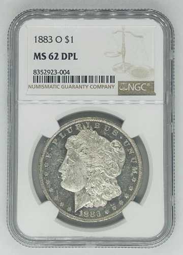 1883-O モルガン銀貨 1ドル硬貨 NGC MS 62 DMPL