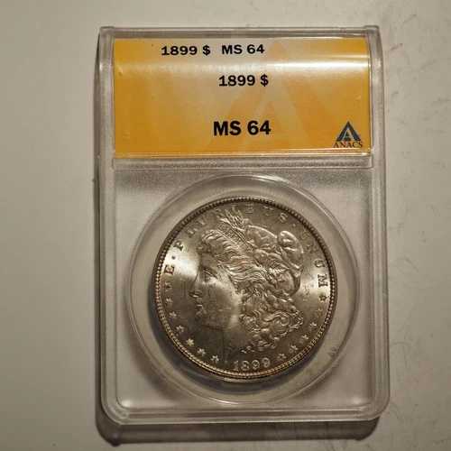 1899年 **P** モルガン銀貨 ***ANACS MS 64** 送料無料! G305