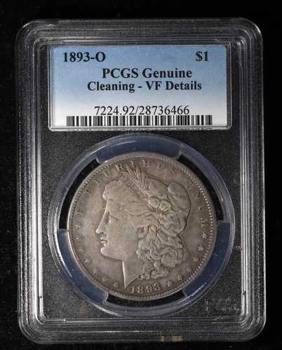 1893-O 1ドル モルガン銀貨 PCGS 純正 VF 詳細