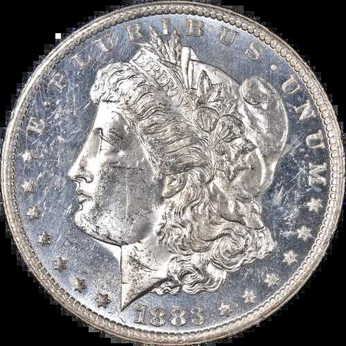 1883-CC GSA モルガン銀貨 NGC MS62 DPL 素晴らしい目立ち具合 強い刻印