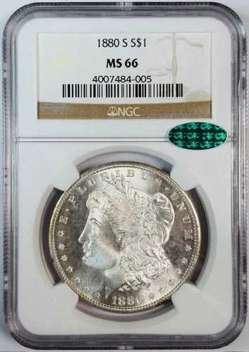 1880年 S モルガン銀貨 NGC MS-66 CAC