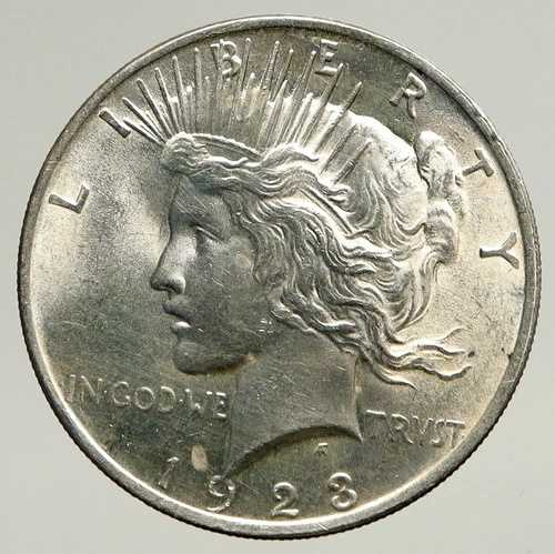1923年米国アンティークシルバーピースドルコイン（自由と鷲の紋章付き）i93650