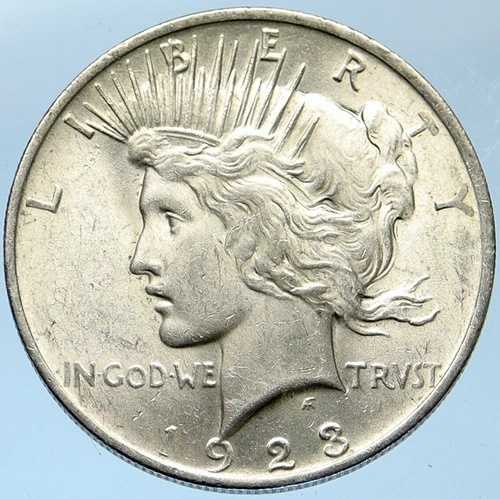 1923年米国アンティークシルバーピースドルコイン（自由と鷲の紋章付き）i99701