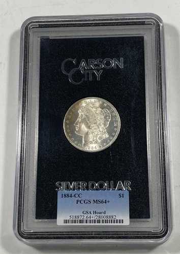 1884-CC GSA モルガン銀貨 1.00ドル。PCGS MS 64+。