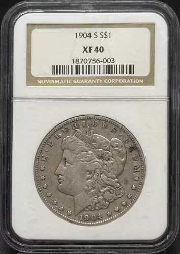 1904年 S モルガン銀貨 NGC XF-40