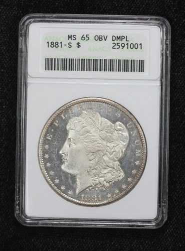 1881-S モルガン・ダラー ANACS MS65 表面ディープミラープルーフ 4XJX 相当|WORLD RESOURCE【QUEEN店】