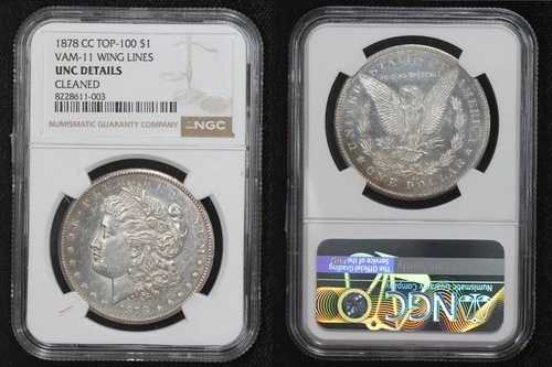 1878-CC モルガン・ダラー VAM-11 ウィングライン トップ100 NGC Unc 詳細クリーニング済み 5VIX|WORLD RESOURCE【QUEEN店】