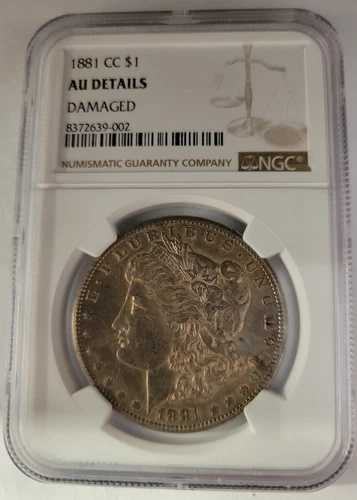 1881 CC モルガン銀貨 AU 詳細破損あり。NGC。｜WORLD RESOURCE【QUEEN店】