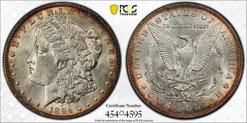 1894年 O モルガン銀貨 PCGS AU-55