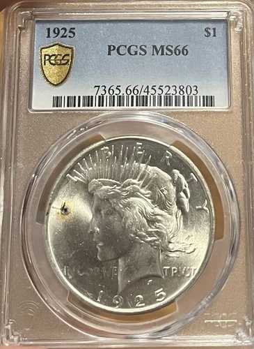 1925年 PCGS MS66 ピースシルバードル