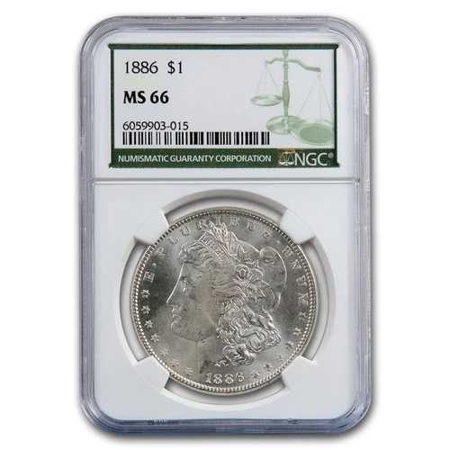 1886年モルガン・ダラー MS-66 NGC（グリーンラベル）